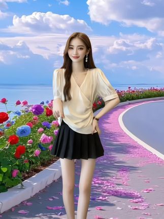 #最美穿搭 #夏季穿搭 #大码女装 #收腰显瘦#休闲上衣