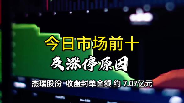 今日市场前十明星及涨停原因#财经 #股市