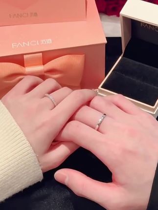 FANCI/范琦 925银戒指 美妙情侣对戒简约银饰品开口刻字520送男女#FANCI范琦美妙戒指#范琦情侣对戒#送爱人情侣礼物#戒指#情侣对戒
