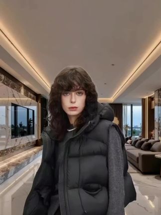 高级感穿搭'#高品质韩版宽松连帽鹅绒马甲