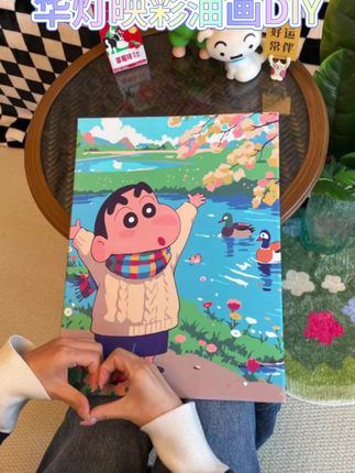 华灯映彩数字油画,DIY填色乐趣多,还能当礼物! #填色手绘礼物 #装饰画新选择 #六代颜料手绘 #颜料填色乐趣 #六代颜料油画