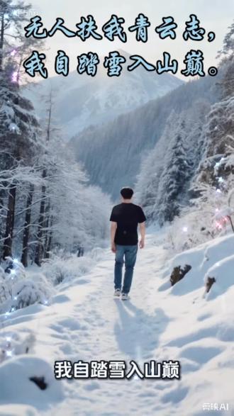 人生感悟:第738期 “无人扶我青云志,我自踏雪入山巅。”#人生如戏全靠演技 #人生如茶静心以对 #人生最好的作品就是自己 #人生百味自己体会 #人生像一杯酒包含着酸甜苦辣 。