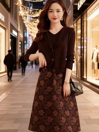 #气质女神范儿 #优雅气质 #时尚气质女装 #显高显瘦 #早秋马时尚马甲套装裙