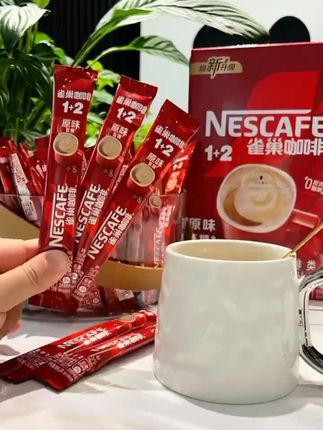 雀巢咖啡1+2特浓咖啡三合一速溶咖啡粉90条速溶咖啡提神雀巢批发 #雀巢 #咖啡 #提神醒脑 #送礼佳品