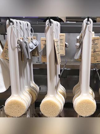 出口日本无印长柄良品洗澡刷搓澡神器沐浴刷软毛身体搓背刷洗浴#洗澡刷子 #长柄洗澡刷 #身体刷 #搓背刷 #软毛刷