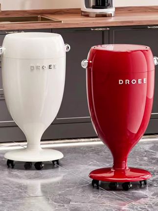 星优创意高脚杯垃圾桶轻奢风免弯腰垃圾桶家用大容量带轮可移动#创意垃圾桶 #带轮子垃圾桶 #大容量垃圾桶