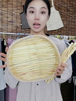 抖音旗舰手工高粱杆编织家用小筐馒头筐收纳八角盘小篦子#好东西一起分享 #好物推荐🔥