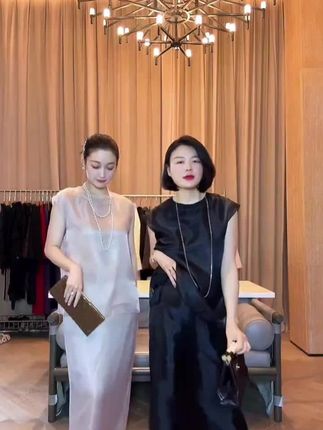 TANTAN 醋酸 气质时尚下摆网纱套装1880#穿搭搭配  #穿搭推荐 #精致连衣裙谁穿谁好看