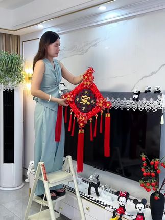 太喜庆了#福到我家 #桃木中国结 #中国结 #家居好物 #背景墙装饰