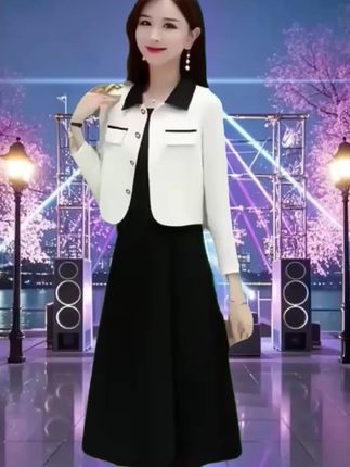 小香风套装连衣裙女装春秋2025新款爆款时尚洋气高级女人味两件套#优雅气质 #谁穿谁漂亮 #穿出女人味 #新款连衣裙