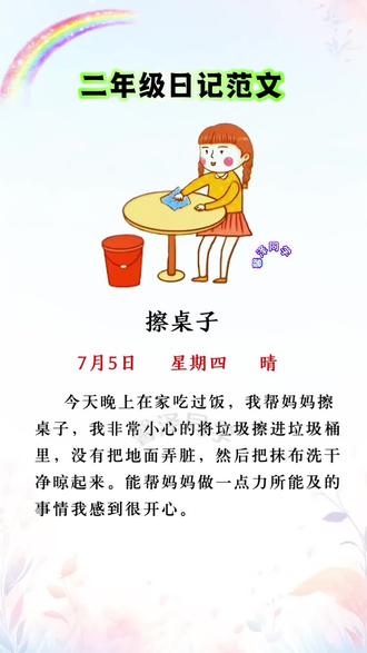 #二年级 写好日记是写好作文的基础,每天读一篇小学生#一句话日记,积累写作素材,提高阅读能力,为高年级新作文打好基本功#小学日记