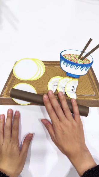 简单又好玩🔥1分钟教会你画包饺子🥟