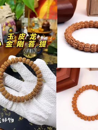 【新品玉皮龙】金刚菩提单圈手工挑籽精品文玩手串~#菩提手串 #文玩爱好者