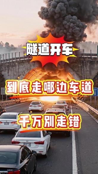 隧道开车,到底走左边还是右边? #隧道开车#隧道#安全驾驶#汽车安全知识