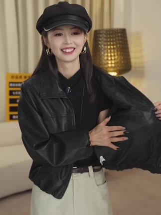 2025秋装新款皮衣外套女短款机车服爆款休闲宽松显瘦拉链皮夹克