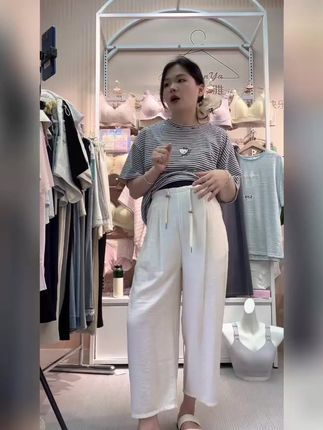 冰麻奶奶裤孕妇夏季九分抽绳小个子