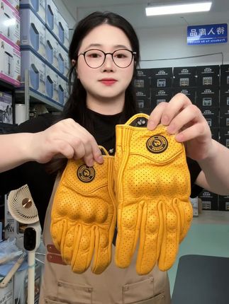 真皮摩托车骑行手套#手套 #骑行手套 #摩托车手套 #机车手套