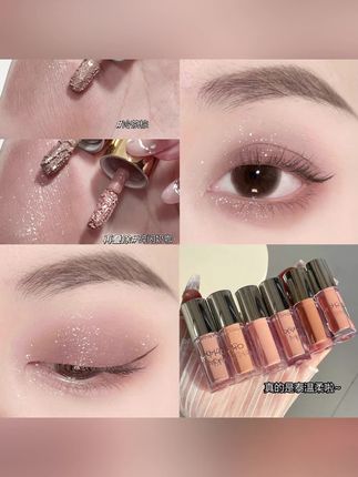 #好物推荐 哑光单色液体眼影珠光细闪淡妆必备日常液体眼影新手,#液体眼影 #哑光单色可选 #珠光细闪好看 #好用
