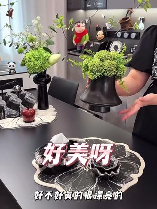 花屿星河|仿真花新中式侘寂风绿色森系花艺摆件客厅装饰设计感#家居摆件 #高端大气 #客厅搭配 #提升幸福感好物 #摆件