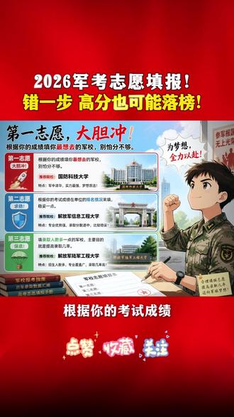 2026军考志愿填报!错一步,高分也可能落榜! #军考 #志愿填报 #军校 #军考志愿填报 #军考提干