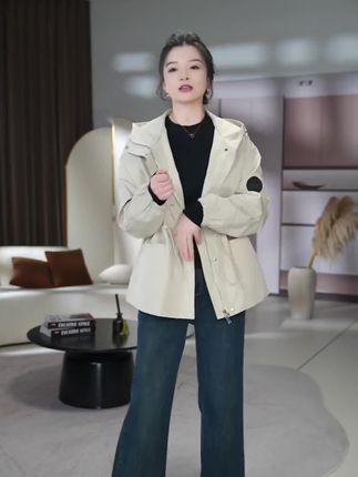 高级感气质显瘦短款风衣女春秋季新款宽松百搭小个子时尚休闲上衣#风衣外套 #外套 #宽松外套 #显瘦外套 #休闲外套