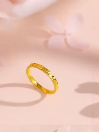 足金999黄金碎碎冰戒指#满天星碎冰冰纯金戒子#爆闪素圈送女友礼物#碎冰戒指#戒指