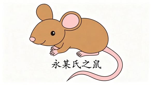 永某氏之鼠
唐•柳宗元
永有某氏者,畏日,拘忌异甚。以为己生岁直子;鼠,子神也,因爱鼠,不畜猫犬,禁僮勿击鼠。仓廪庖厨,悉以恣鼠,不问。
由是鼠相告,皆来某氏,饱食而无祸。某氏室无完器,椸无完衣,饮食大率鼠之馀也。昼累累与人兼行,夜则窃啮斗暴,其声万状,不可以寝,终不厌。
数岁,某氏徙居他州;后人来居,鼠为态如故。其人曰:“是阴类,恶物也,盗暴尤甚。且何以至是乎哉?”假五六猫,阖门,撤瓦,灌穴,购僮罗捕之,杀鼠如丘,弃之隐处,臭数月乃已。
呜呼!彼以其饱食无祸为可恒也哉!