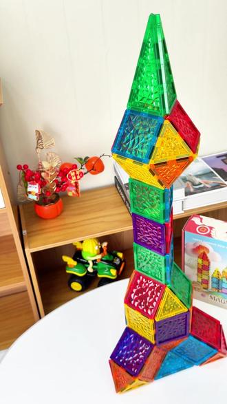 磁力片拼搭教程-东方明珠 #磁力片教程 #儿童玩具 #颂伊磁力片 #磁力片 #益智玩具