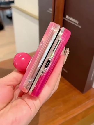 适用华为pocket2手机壳相框玫红色pocketS折叠屏圆珠手带女保护套#好物推荐 #折叠屏手机壳 #圆珠手机壳 #手机壳 #保护套