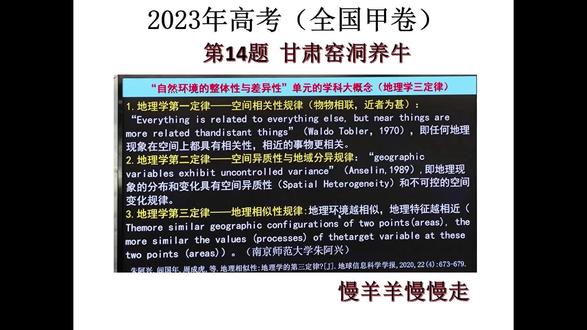 #上学版电商捧哏人 2023年高考(全国甲卷)地理第14题(甘肃窑洞养牛旅游)解析分享#干货分享 #抖音二创激励计划 #抖音小助手dou上热门 #抖音电影