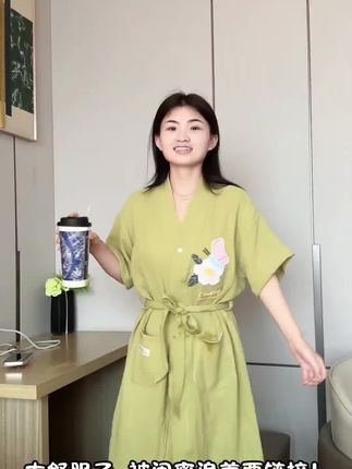 【如之纺】A类纯棉纱布浴袍家用洗澡速干成人女全棉可穿式浴巾 #裕巾 #夏季穿搭 #时尚穿搭 #时尚 #每日分享