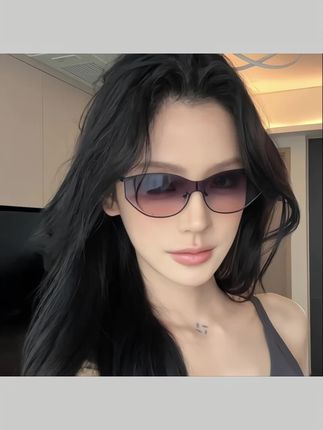 #眼镜 GM墨镜太阳眼镜男女同款老钱风金属猫眼防紫外线近视带度数#金属框眼镜 #防蓝光眼镜 #渐变眼镜 #眼镜推荐