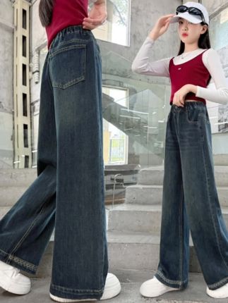 #显高显瘦显腿长 #百搭裤子 #女童牛仔裤 #女童牛仔裤加绒 #秋冬牛仔裤