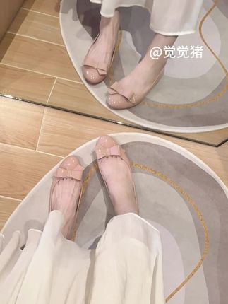 裸色蝴蝶结圆头单鞋 #裸色单鞋 #单鞋女 #气质单鞋 #仙女鞋 #女鞋推荐