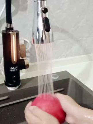 奥克斯电热水龙头变频恒温即热式电加热速热过水万向管家用热水器