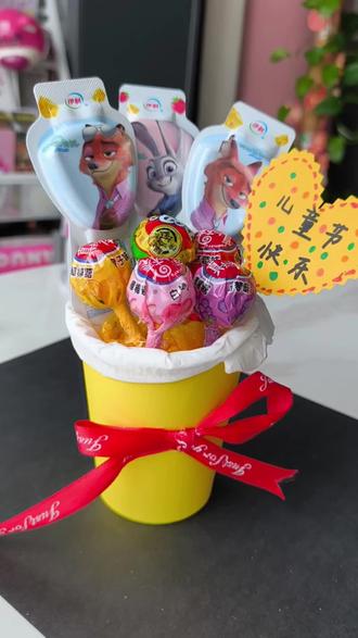 🐰尼克朱迪来送六一糖果啦!六一儿童节快乐! #上热门 #六一儿童节礼物 #亲子手工 #创意手工 #儿童节手工