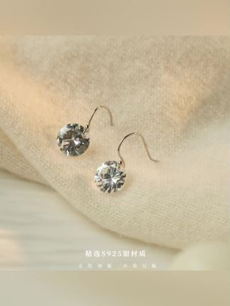 丽沁 925银耳饰 超闪锆石耳钩气质:/ 轻奢百搭简约经典精致小众女神#超闪锆石 #耳饰分享 #气质轻奢 #上热门