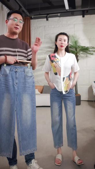 薄的,薄的,超薄,超透气,超柔软,专为夏天打造! #夏天穿搭#情画女装#薄款牛仔裤#镂空刺绣牛仔裤#八分裤