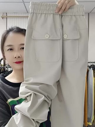 #秋季加厚网纹格时尚休闲裤
