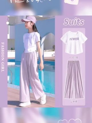 #夏季穿搭 #小清新穿搭 #短袖套装 #女童套装 #夏季新款女装