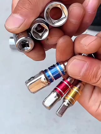 家里有手电钻的都可以备上这种套筒,转接杆大小三个头,这样就可以安装各种大大小小的套筒,拧个螺丝都不用扳手拧,可以当成电动扳手,非常好用。#五金工具 #配件大全 #维修工具 #实用工具 #五金配件