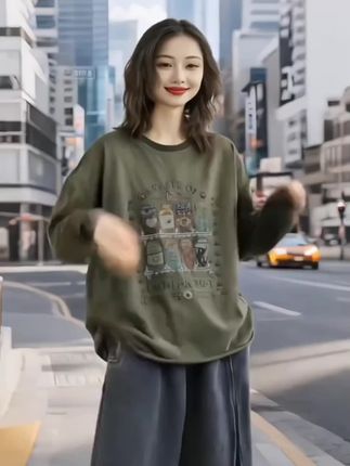 #圆领套头卫衣 #宽松显瘦 #洋气百搭 #时尚休闲#套头卫衣