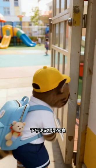 要做第一个被接的小朋友 #AI幼儿园门口的临别叮咛 #随变app #猫咪上幼儿园 #趣味萌宠 #猫咪的迷惑行为