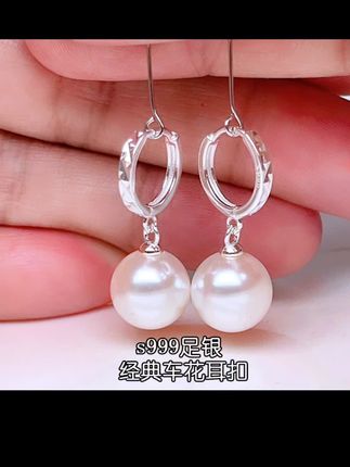 足银耳饰 正品s999足银纯银耳环女2025年火爆款时尚耳坠气质耳饰