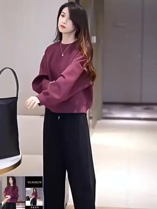 秋装搭配减龄时尚秋季新款女装套装卫衣宽松休闲时髦洋气两件套#秋季新款套装