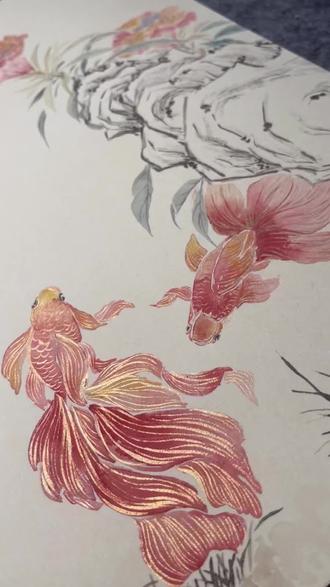 小鱼总会游到属于自己的小幸运里#没骨画 #每日分享 #国风