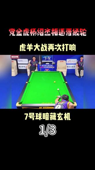 党金虎杨绍杰相遇晋级轮,虎羊大战再次打响,7号球暗藏玄机 #体育 #台球 #中式台球 #杨绍杰
