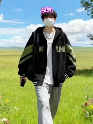 #青少年外套#青少年初高中穿搭#学生棒球服#宽松连帽夹克#谁穿谁好看