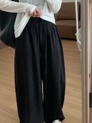 冰丝弯刀裤男大码夏季阔腿速干裤垂感青少年运动透气直筒裤#休闲裤#直筒裤#阔腿裤#男装#夏季新款@DOU+小助手
