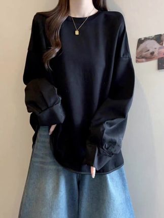 新中式长袖t恤打底衫女秋冬上衣#夏装穿搭 #夏季穿搭